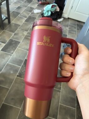 Stanley Tumbler  in Rose Red with Copper Accents